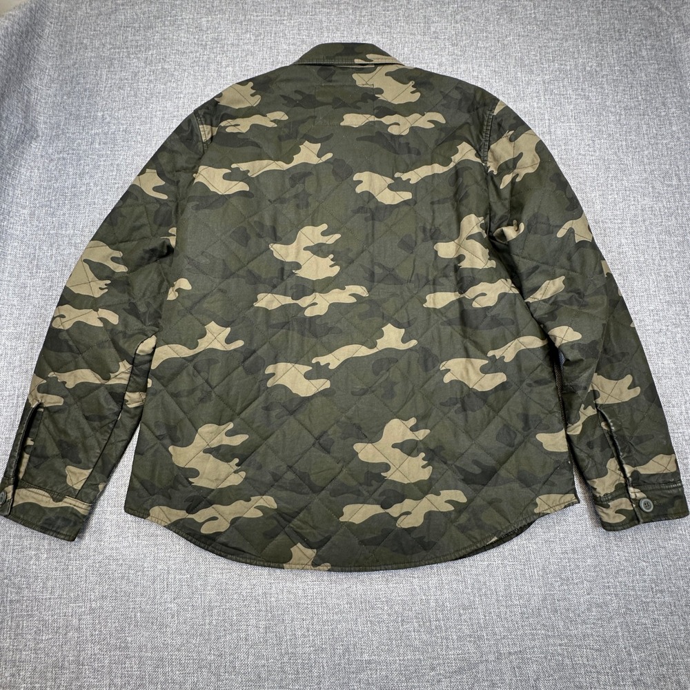 Levi's Cotton Diamond Quilted‎ Shirt Jacket Mens XL Green Camouflage Zip Shacket - Picture 5 of 13